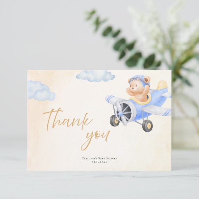 Bearly Wait Baby Shower Thank You Card  (Standing Front)