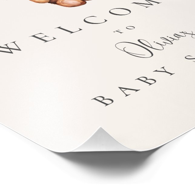 Bearly Wait Baby Shower Welcome Photo Print (Corner)