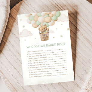 Bearly Wait Baby Shower Who knows Daddy Best Game