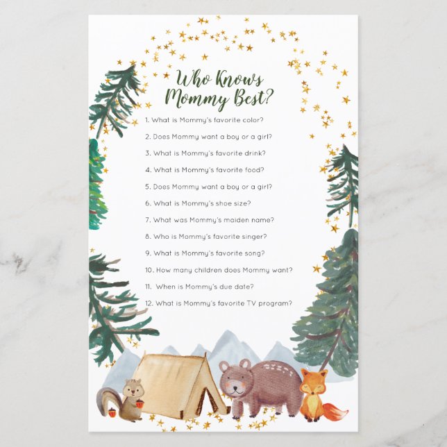 Bearly Wait Baby Shower Who Knows Mummy Best Game (Front)