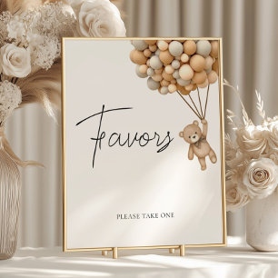 Bearly Wait Balloon Baby Shower Favours Sign