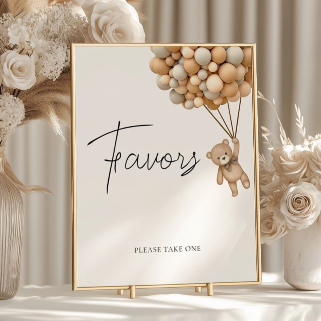 Bearly Wait Balloon Baby Shower Favours Sign (Creator Uploaded)