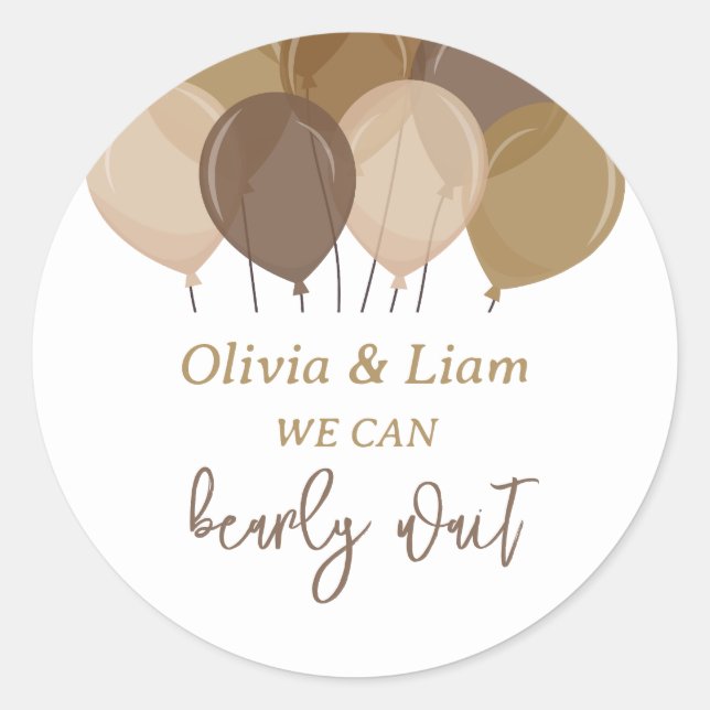 Bearly Wait - Bay Shower Stickers (Front)