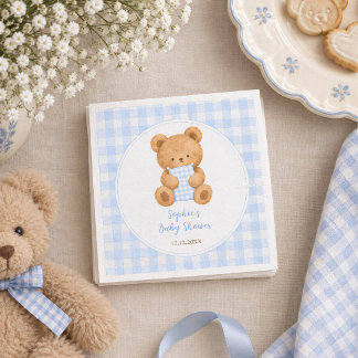 Bearly Wait Bear Boy Baby Shower Napkin