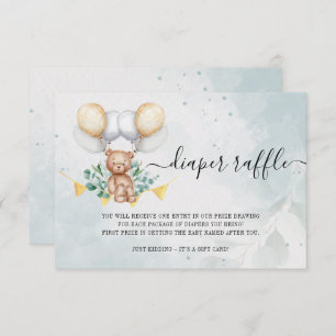 Bearly Wait Bear Diaper Raffle Baby Shower Card