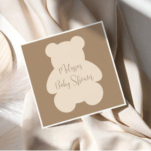 Bearly Wait Beige Teddy Bear Baby Shower Napkin
