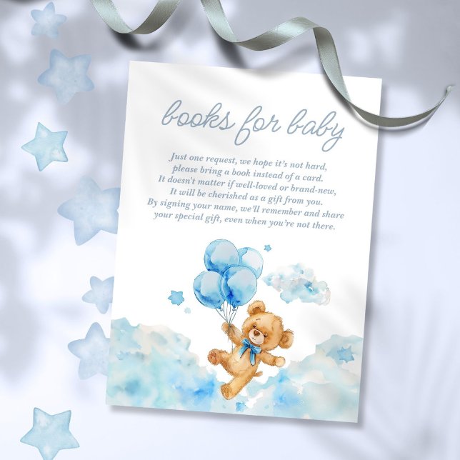 Bearly Wait Blue Baby Books For Baby Request Enclosure Card (Bearly Wait Blue Baby Books For Baby Request Enclosure Card)