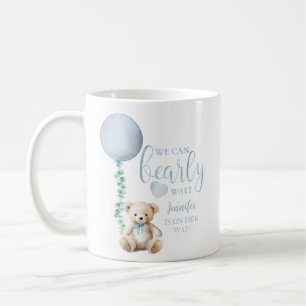 Bearly Wait Blue Teddy Bear Baby Shower Coffee Mug