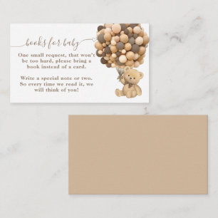 Bearly Wait Boho Balloon Neutral Baby Shower Book Enclosure Card
