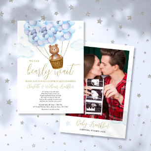 Bearly Wait Boy Baby Shower By Mail Photo Invitation