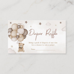 Bearly Wait Brown Balloon Diaper Raffle Enclosure Card