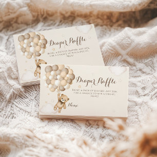 Bearly Wait Brown Bear Balloon Baby Shower Enclosure Card