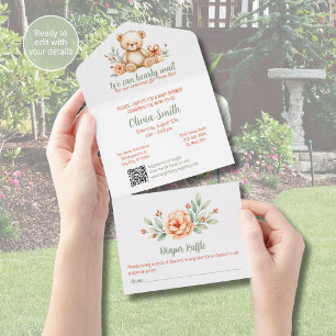 Bearly Wait Christian Baby Shower All in One Invitation