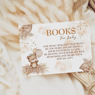Bearly Wait Cute Bear Floral Books For Baby Enclosure Card