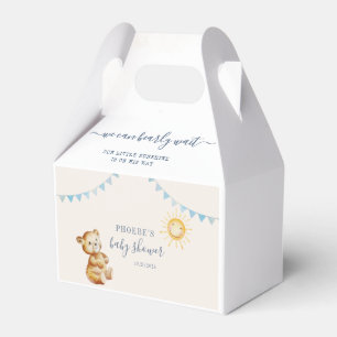 Bearly Wait Cute Bear Watercolor Boys Baby Shower Favour Box