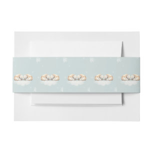 Bearly Wait Double Snuggles Twin Polar Bears Invitation Belly Band