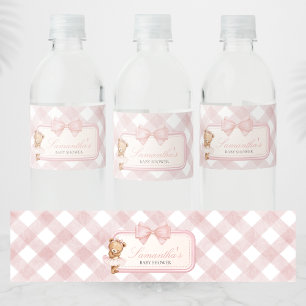 Bearly Wait Elegant Bear Baby Shower Water Bottle Label