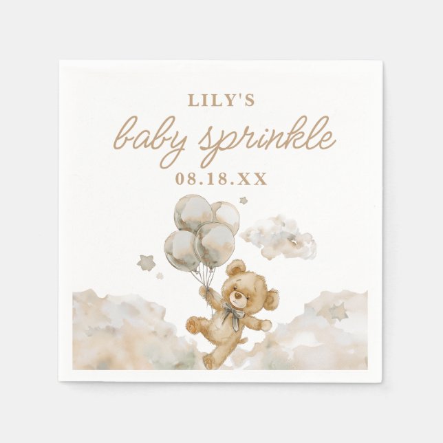 Bearly Wait Gender Neutral Baby Shower Sprinkle Napkin (Front)