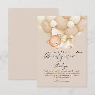 Bearly Wait Gender Neutral Baby Shower    Thank You Card
