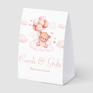 bearly wait, girl baby shower cards and gifts pink