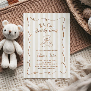 Bearly Wait Hand Drawn Gender Neutral Baby Shower Invitation