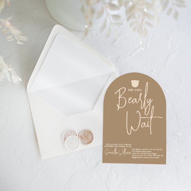 Bearly Wait Minimal Simple Neutral Baby Shower  Invitation (Creator Uploaded)