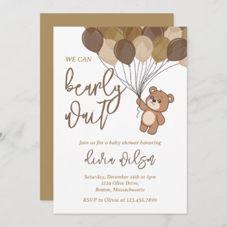 Bearly Wait Neutral Baby Shower Invitation