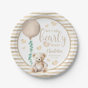 Bearly Wait Neutral Baby Shower Paper Plates