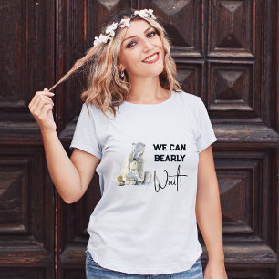 Bearly Wait Polar Bear Pink Girl Baby Shower T-Shirt