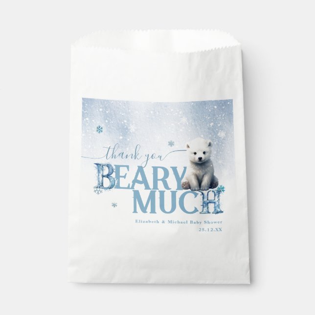 Bearly Wait Polar Bear Winter Modern Favour Bag (Front)