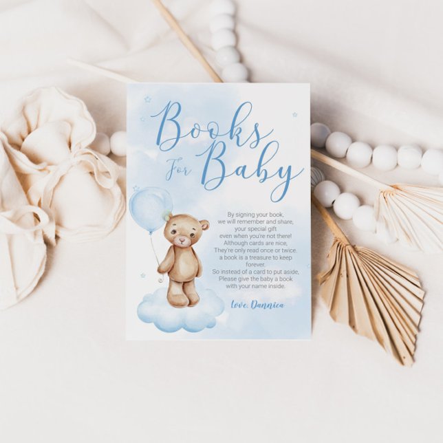 Bearly Wait Sky Baby Shower Book Request Card (Creator Uploaded)