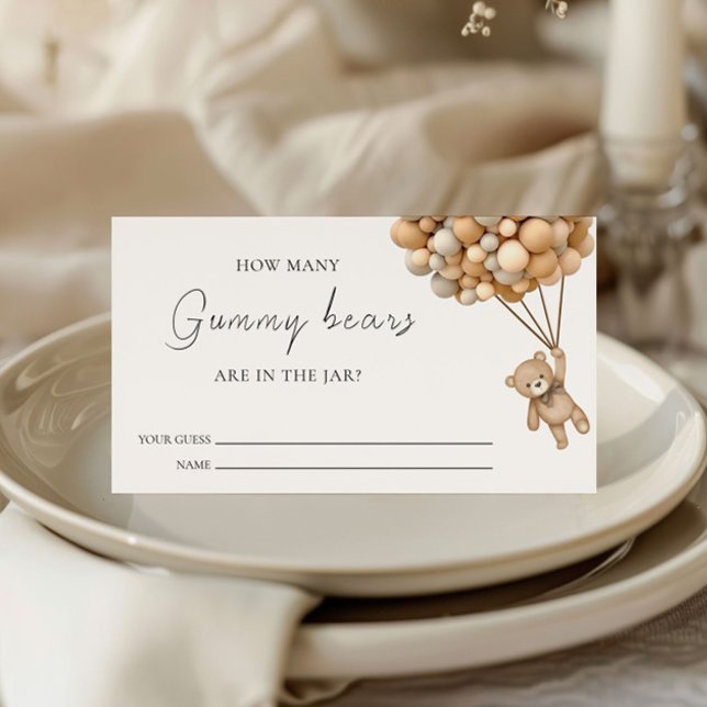 Bearly Wait Teddy Balloon Guess Game Enclosure Card (Creator Uploaded)