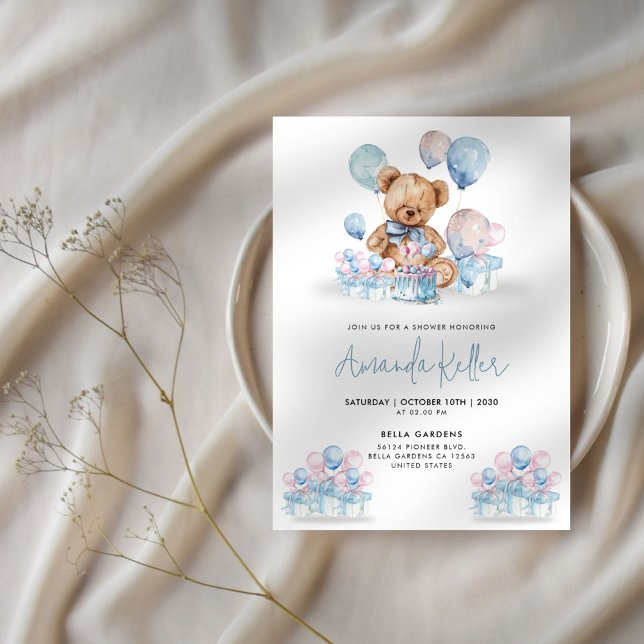 Bearly Wait Teddy Bear Baby Shower Invitation (Creator Uploaded)