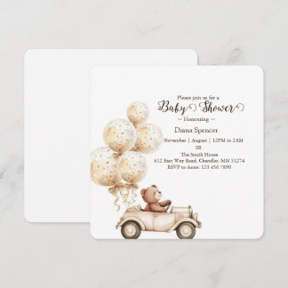 Bearly Wait Teddy Bear Baby Shower invitation 