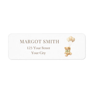Bearly Wait Teddy Bear Baby Shower Return Address Label