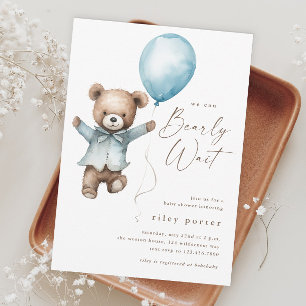 Bearly Wait Teddy Bear Boys Baby Shower