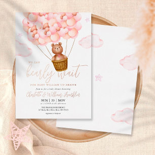 Bearly Wait Teddy Bear Girl Baby Shower Rose Gold