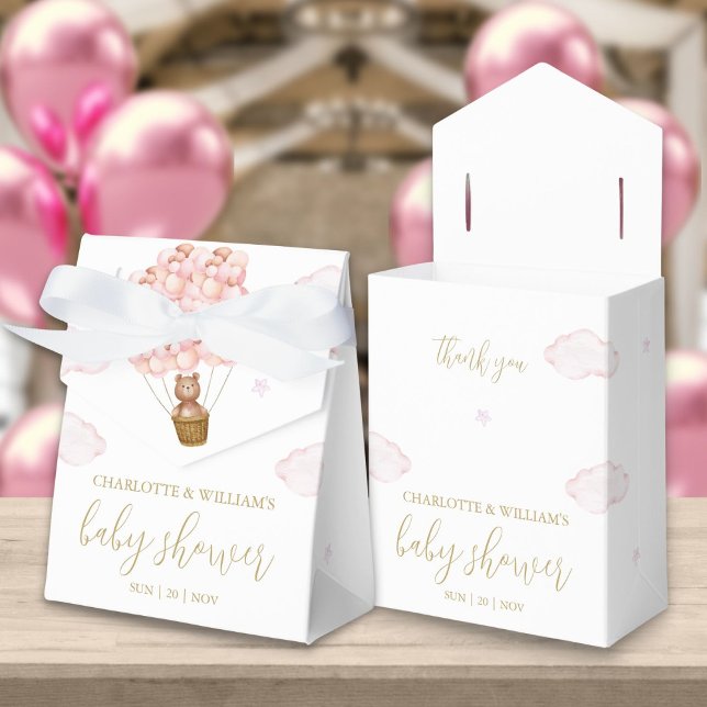 Bearly Wait Teddy Bear Pink Girl Baby Shower Favour Box (Bearly Wait Teddy Bear Pink Girl Baby Shower Favor Box)