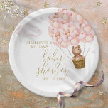 Bearly Wait Teddy Bear Pink Girl Baby Shower Paper Plate<br><div class="desc">Cute "we can bearly wait" teddy bear-themed pink girl baby shower design. Designed by Thisisnotme©</div>