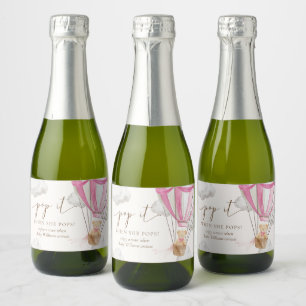 Bearly Wait Teddy Bear Pink Pop It When She Pops Sparkling Wine Label