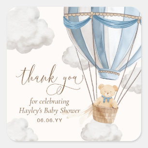 Bearly Wait Teddy Bear Thank You Baby Shower Square Sticker