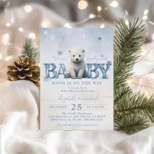 Bearly Wait Winter Modern Baby Shower Invitation