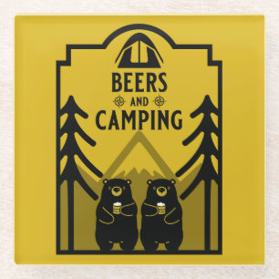 Bears And Beer Canada Glass Coaster