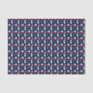 Bears and Sailboats Pattern Tissue Paper