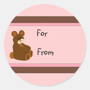 Bears and Stripes Classic Round Sticker