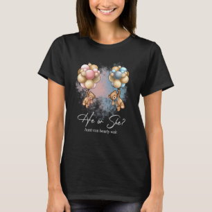 Bears Balloons Aunt Can Bearly Wait Gender Reveal T-Shirt