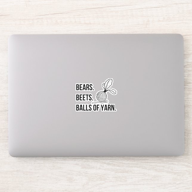 Bears Beets Balls of Yarn - Sticker (Computer)