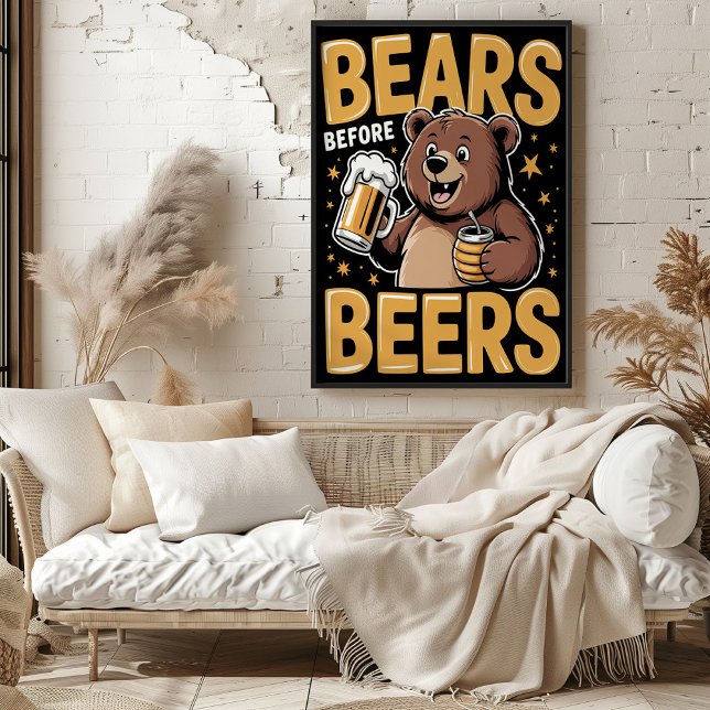 Bears Before Beers Cheerful Illustration Poster (Creator Uploaded)