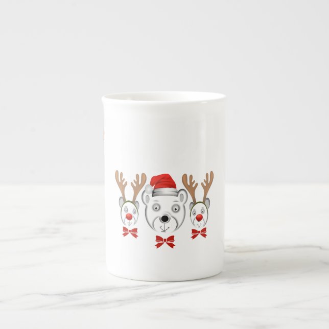 Bears Christmas Bone China Mug (Front)