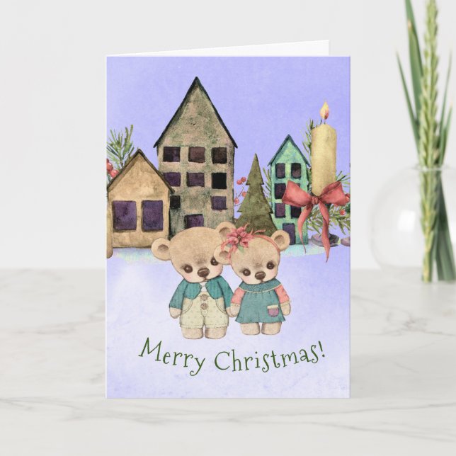 Bears Christmas Greeting Card (Front)